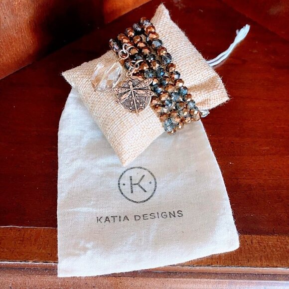 Katia Designs ALL IS WELL Dragonfly Wrap Bracelet Gold - Picture 7 of 8